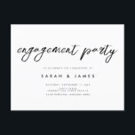 Moderne Minimalistische Verlovingspartij Briefkaart<br><div class="desc">Een eenvoudige moderne uitnodigingskaart voor een verlovingspartij. Personaliseer dit minimalistische zwart-wit ontwerp met uw persoonlijke gegevens en bericht.</div>