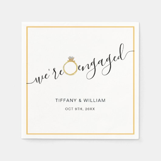 Moderne minimalistische verlovingspartij servet (Voorkant)