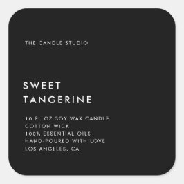 Moderne minimalistische verpakking Kandle Cosmetic Vierkante Sticker