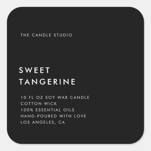 Moderne minimalistische verpakking Kandle Cosmetic Vierkante Sticker (Voorkant)