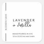 Moderne minimalistische verpakking Kandle Cosmetic Vierkante Sticker (Voorkant)