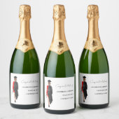 Moderne minimalistische verpleegkundige Afstuderen Sparkling Wijnetiket (Flessen)