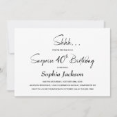 Moderne Minimalistische Verrassing 40ste Verjaarda Kaart (Voorkant)