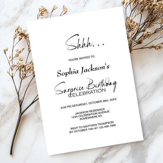 Moderne Minimalistische Verrassings Verjaardagsfee Kaart