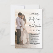 Moderne minimalistische vervaagde foto bruiloft kaart (Voorkant)