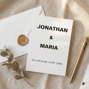 Moderne Minimalistische Vetgedrukte Typografie Tro Plaatskaartje