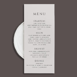 Moderne Minimalistische Vetgedrukte Typografie Wed Menu