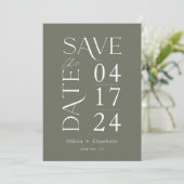 Moderne Minimalistische Vetgedrukte Typografische Save The Date (Staand voorkant)