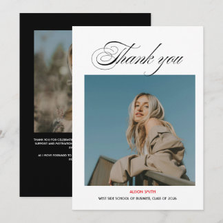 Moderne minimalistische vette zwarte typografie af bedankkaart