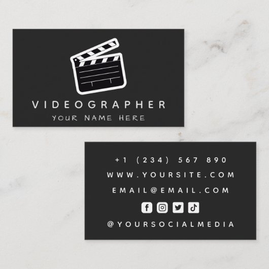 Moderne minimalistische videoproductie visitekaartje (Voorkant / Achterkant)
