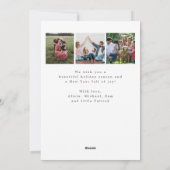 Moderne minimalistische vierfotokerst feestdagenkaart (Achterkant)