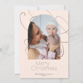 Moderne minimalistische vierfotokerst feestdagenkaart (Voorkant)