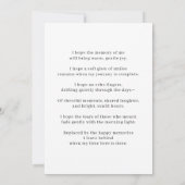 Moderne Minimalistische Viering Van Het Leven Beda Bedankkaart (Achterkant)