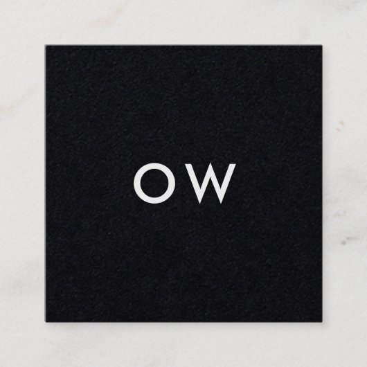 Moderne Minimalistische Vierkante Monogram Initiaa Visitekaartje (Voorkant)