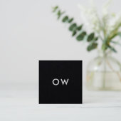 Moderne Minimalistische Vierkante Monogram Initiaa Visitekaartje (Staand voorkant)