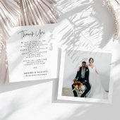 Moderne minimalistische vierkante trouwfoto bedankkaart