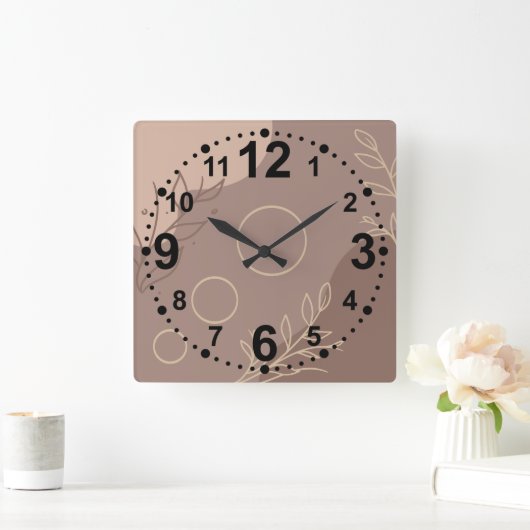 Moderne minimalistische vierkante wandklok (Huis)