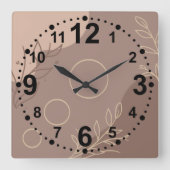 Moderne minimalistische vierkante wandklok (Voorkant)