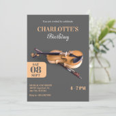 Moderne minimalistische vioolverjaardag kaart (Staand voorkant)