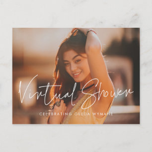 Moderne minimalistische virtuele douche foto uitno briefkaart