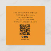 Moderne Minimalistische Visagist QR Code Vierkante Visitekaartje (Achterkant)