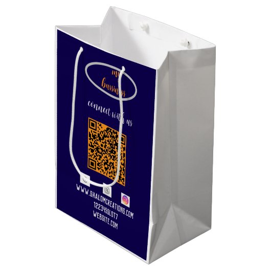 moderne minimalistische visitekaart medium cadeauzakje (Voorkant Gekanteld)