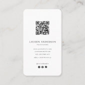Moderne Minimalistische Visitekaart met QR-code Visitekaartje (Voorkant)