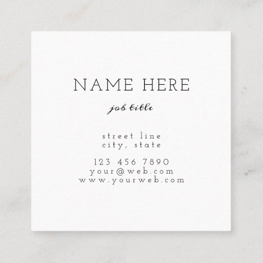 Moderne minimalistische Visitekaartjes (Achterkant)