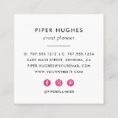 Moderne minimalistische Visitekaartjes | Magenta (Achterkant)