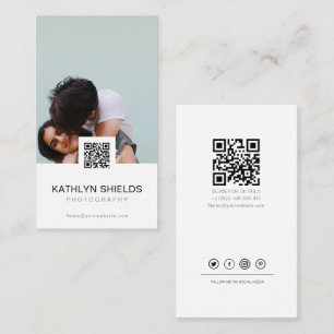 moderne minimalistische visitekaartjes qr fotograf