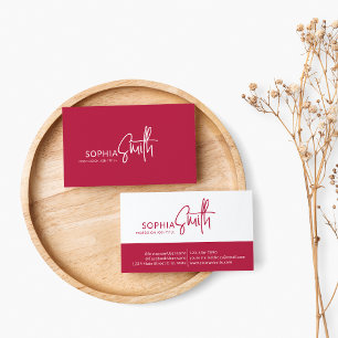 Moderne minimalistische Viva Magenta stijlvol scri Visitekaartje