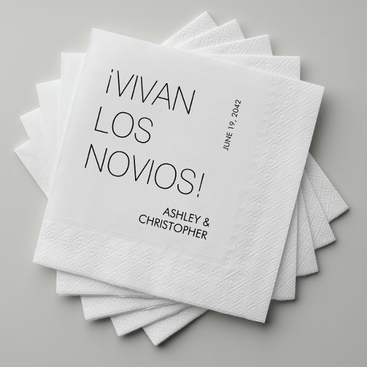Moderne minimalistische "Vivan Los Novas" bruiloft Servet