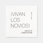 Moderne minimalistische "Vivan Los Novas" bruiloft Servet (Voorkant)