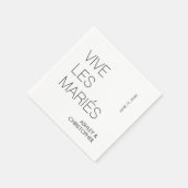 Moderne minimalistische "Vive les Mariés" bruiloft Servet (Hoek)