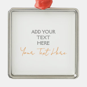 Moderne Minimalistische Vlak Gepersonaliseerde Tek Metalen Ornament
