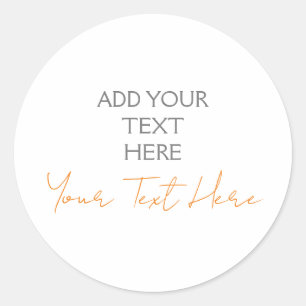 Moderne Minimalistische Vlak Gepersonaliseerde Tek Ronde Sticker