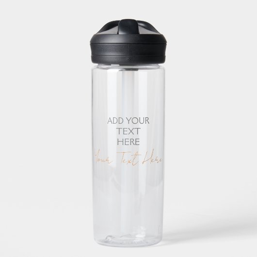 Moderne Minimalistische Vlak Gepersonaliseerde Tek Waterfles (Voorkant)