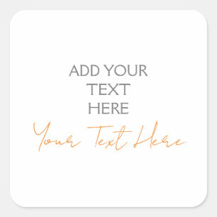Moderne Minimalistische Vlakke Gepersonaliseerde T Vierkante Sticker