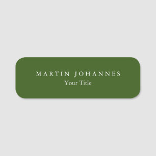 Moderne minimalistische vlakte Elegant bos groen Naamplaatje