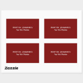 Moderne minimalistische vlakte Elegant Deep Red Rechthoekige Sticker (Vel)