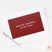 Moderne minimalistische vlakte Elegant Deep Red Rechthoekige Sticker (Envelop)