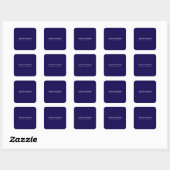 Moderne minimalistische vlakte Elegant donkerblauw Vierkante Sticker (Vel)