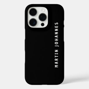 Moderne minimalistische vlakte Elegant Zwart & Wit iPhone 16 Pro Hoesje