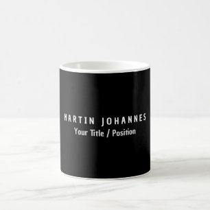 Moderne minimalistische vlakte Elegant Zwart & Wit Koffiemok