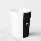 Moderne minimalistische vlakte Elegant Zwart & Wit Papieren Bekers (Rechts)