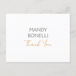 Moderne minimalistische vlakte gepersonaliseerde d briefkaart