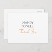 Moderne minimalistische vlakte gepersonaliseerde d briefkaart (Voorkant / Achterkant)