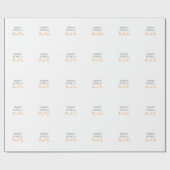 Moderne minimalistische vlakte gepersonaliseerde d cadeaupapier (Vlak)