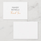 Moderne minimalistische vlakte gepersonaliseerde d notitiekaartje (Voorkant / Achterkant)