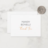 Moderne minimalistische vlakte gepersonaliseerde d notitiekaartje (Voorkant / Achterkant in situ)